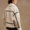 Anewsta Plus Fleece Thick Leather Patchwork Loose Short Jacket main 2