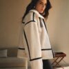 Anewsta Plus Fleece Thick Leather Patchwork Loose Short Jacket main 7