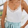 SHEIN Frenchy Contrast Lace Cami Top Commute Minimalist Office Old Money Simple main 2