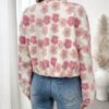 SHEIN LUNE Womens Elegant Casual Commuting Floral Sherpa Zip Front Stand Collar Pocket Textured Fabric Warm Jacket For Fall Winter main 1