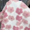 SHEIN LUNE Womens Elegant Casual Commuting Floral Sherpa Zip Front Stand Collar Pocket Textured Fabric Warm Jacket For Fall Winter main 6