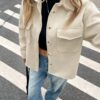 Serisse Flap Pocket High Low Hem Overcoat main 6