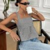 Women Apricot Ruffle Strap Cami Elegant Bow Applique Crop Top
