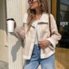 Serisse Winter Women Jacket Womens Loose Fit Zip Up Collar Thermal Lined Casual Jacket For Fall Winter Winter Women Coat Jacket main 4