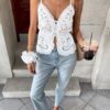 Serisse Women Embroidered Tie Front Cami Top main 5