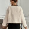 Serisse Womens Tie Up Contrast Trim Bow Jacket Fall Winter Warm Long SleeveFlannel JacketFleece Jacket Womens Tie Up Contrast Trim Bow Jacket Fall Winter Warm Long SleeveFlannel JacketFleece Jacket main 1