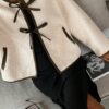 Serisse Womens Tie Up Contrast Trim Bow Jacket Fall Winter Warm Long SleeveFlannel JacketFleece Jacket Womens Tie Up Contrast Trim Bow Jacket Fall Winter Warm Long SleeveFlannel JacketFleece Jacket main 3